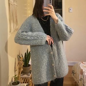 Hand knitted baby blue cardigan ✨